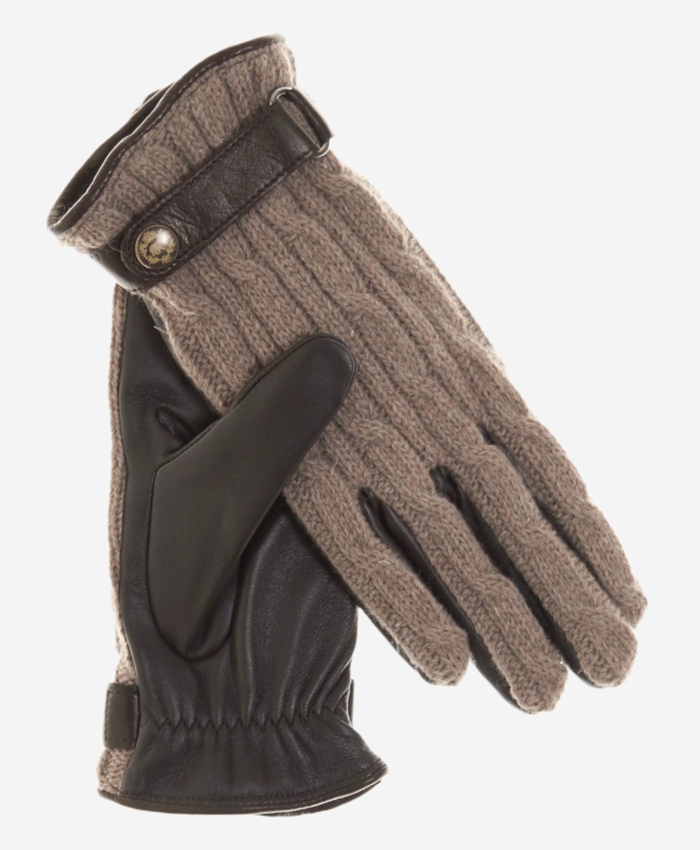 CC4510 (nat) - Women’s Italian cable knit cashmere and leather winter gloves - Glamourous Grace