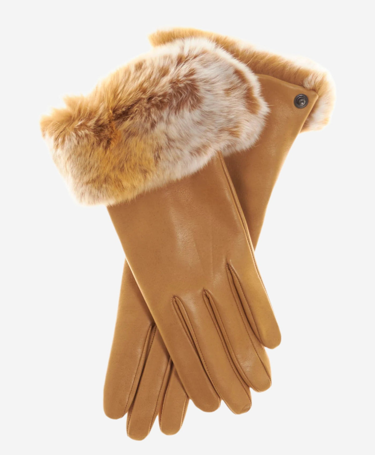 CC4514 (vac) - Women’s Italian rex rabbit fur cuff lambskin gloves - Glamourous Grace