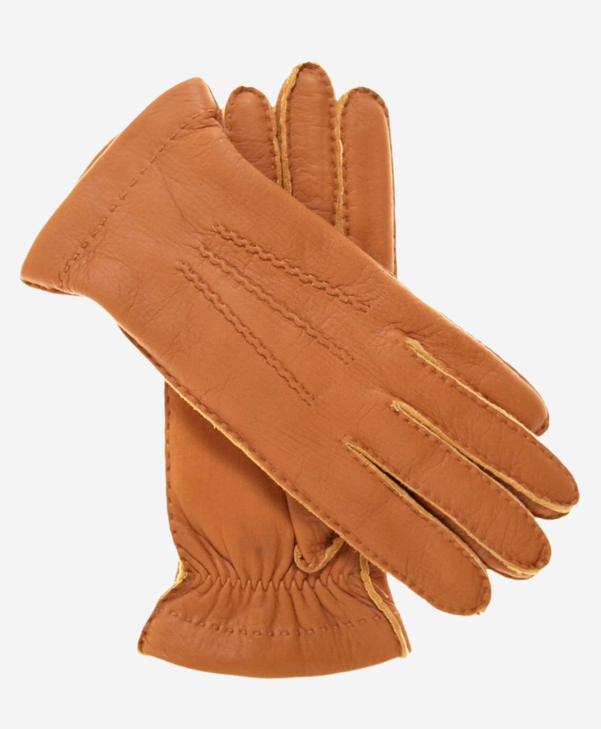 CC4515 (saddle) - Women’s Italian cashmere lined deerskin gloves - Glamourous Grace