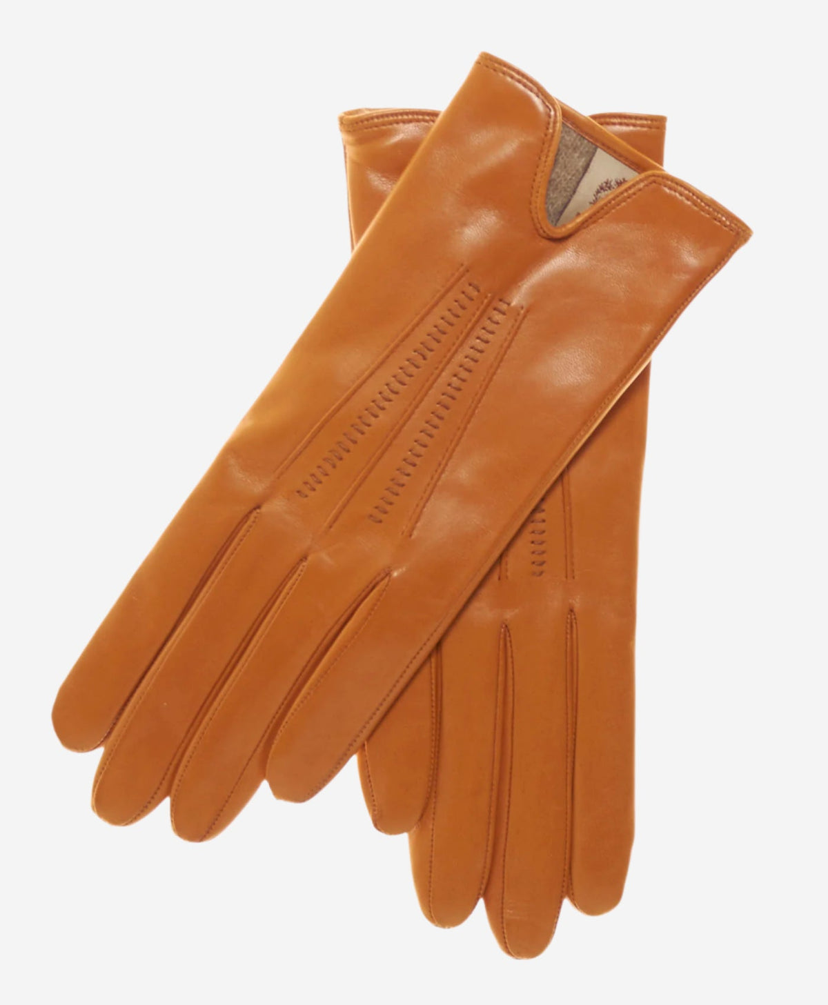 CC4668 (orange) - Women’s Italian orange suede winter gloves cashmere lined with unique hand detailing - Glamourous Grace