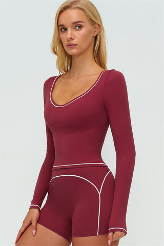 The Amara Long Sleeve T-shirt Shorts 2-Piece Set
