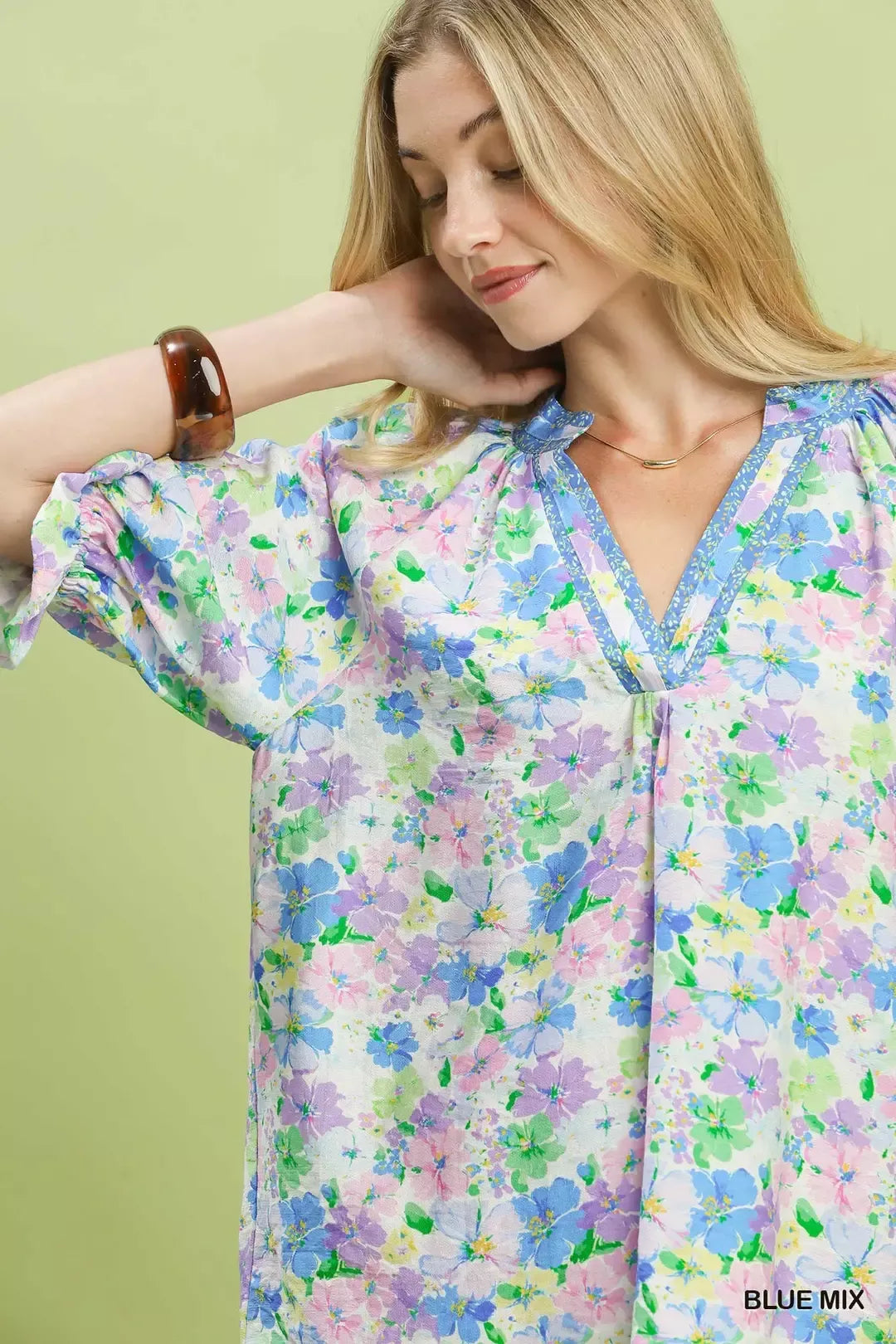 Umgee Mix Floral Print Ruffle Top - Glamourous Grace