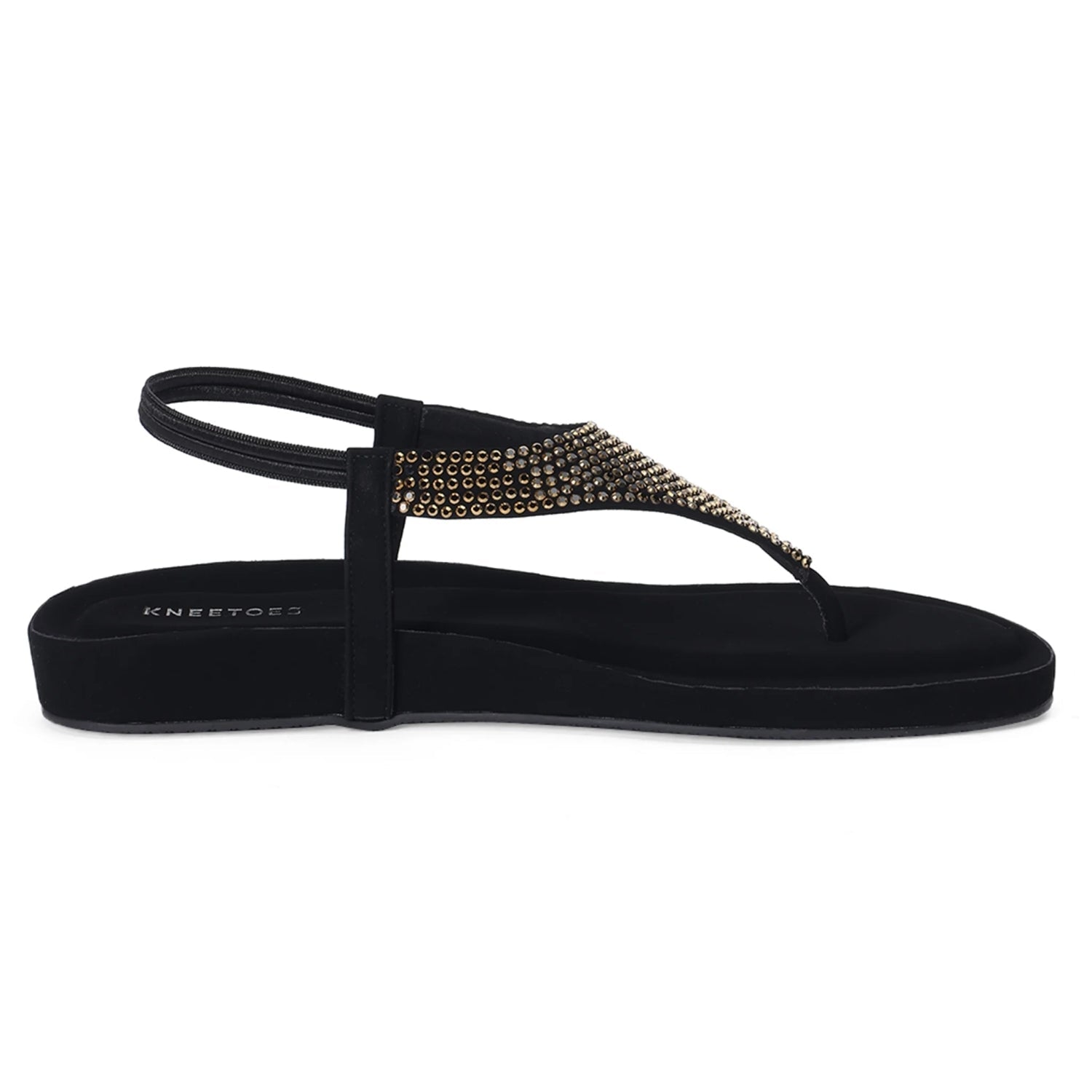 Ebony - Black Thong Sandals - Glamourous Grace