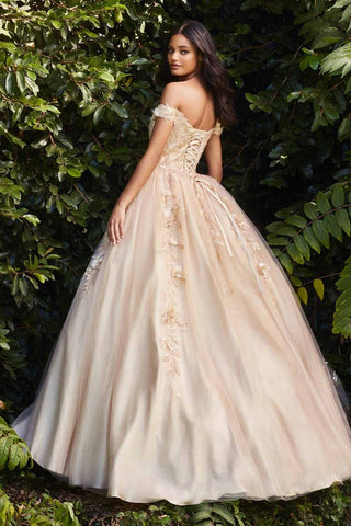 Cinderella Divine CD0185 Off The Shoulder Layered Tulle Ball Gown