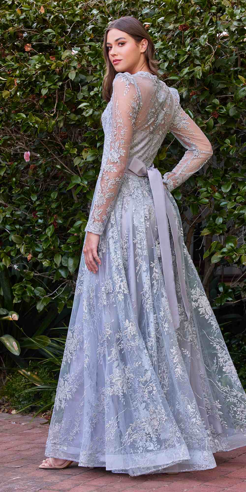 Cinderella Divine CD233 Long Sleeve Embellished Ball Gown - Glamourous Grace