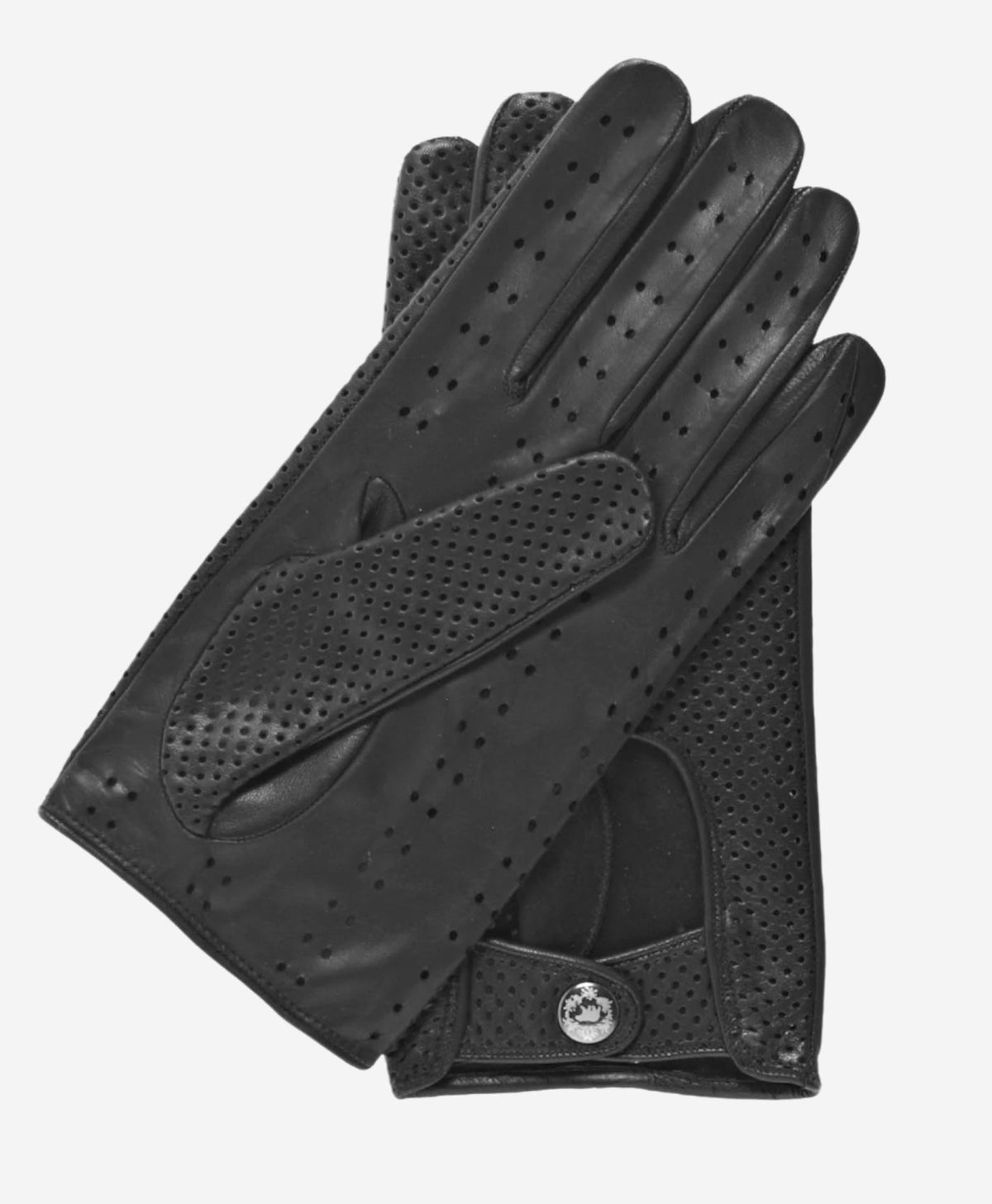 CD3466 (black) - Men’s Italian ventilated leather driving gloves - Glamourous Grace