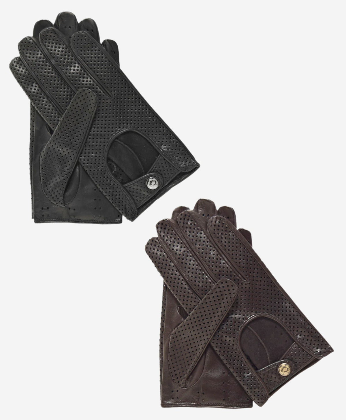 CD3466 (black) - Men’s Italian ventilated leather driving gloves - Glamourous Grace