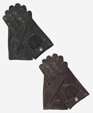 CD3466 (black) - Men’s Italian ventilated leather driving gloves - Glamourous Grace