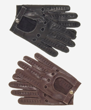 CD3501 (black) - Men’s handsewn Italian lambskin leather driving gloves - Glamourous Grace