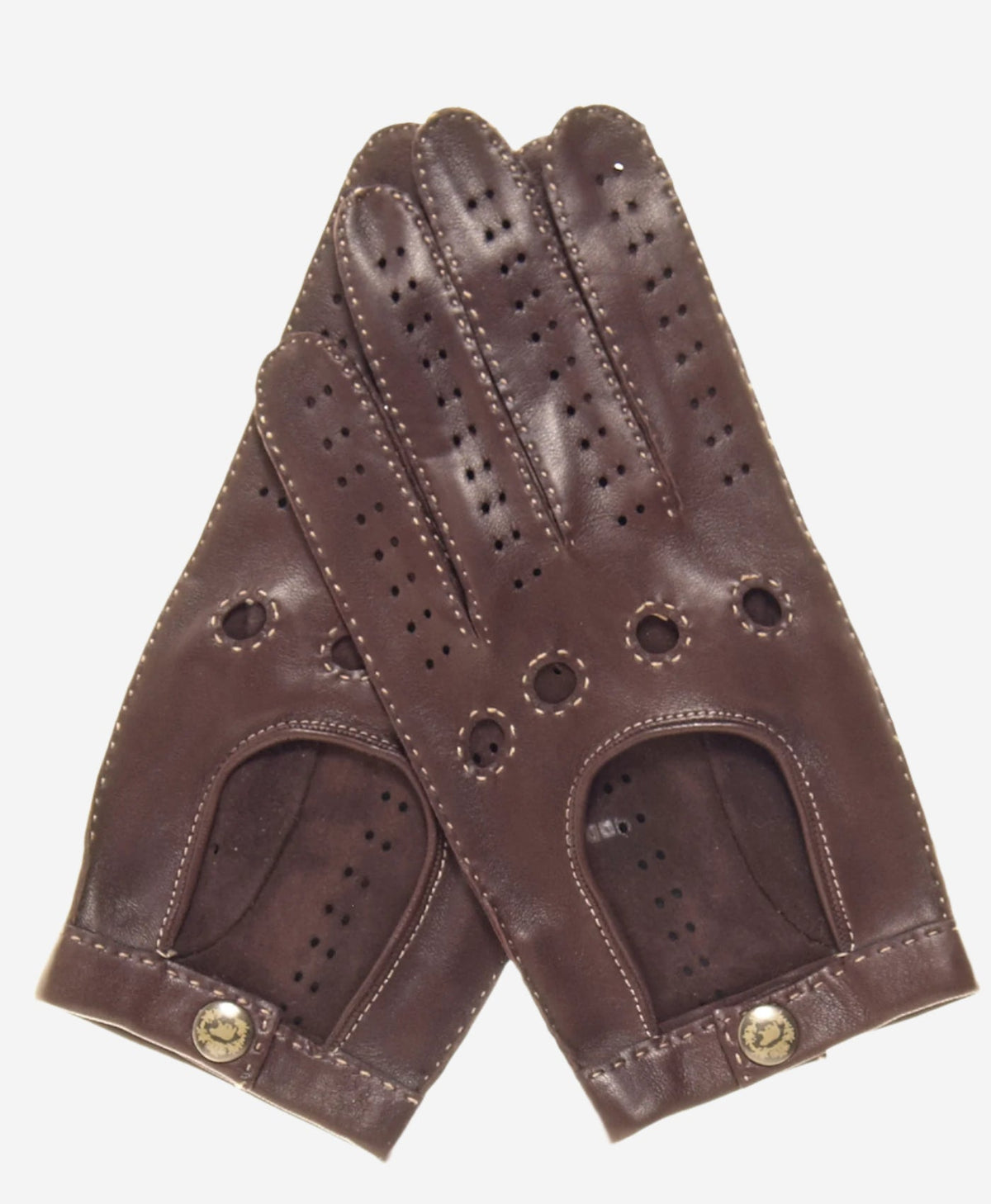 CD3501 (brown) - Men’s handsewn Italian lambskin leather driving gloves - Glamourous Grace