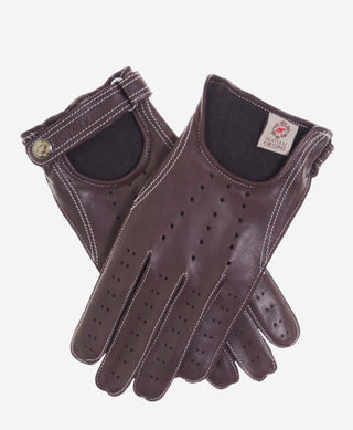 CD3528 (brown) -Men’s Italian leather driving gloves with cashmere lining - Glamourous Grace