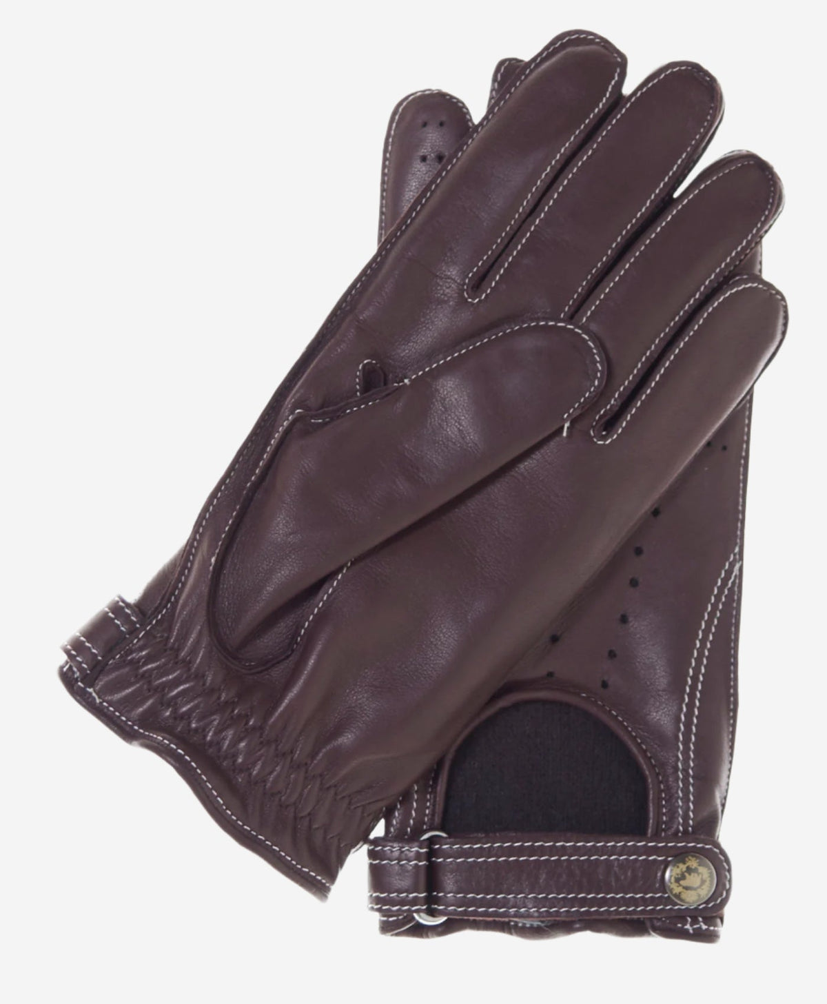 CD3528 (brown) -Men’s Italian leather driving gloves with cashmere lining - Glamourous Grace