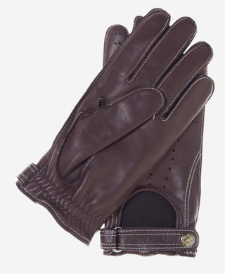 CD3528 (brown) -Men’s Italian leather driving gloves with cashmere lining - Glamourous Grace