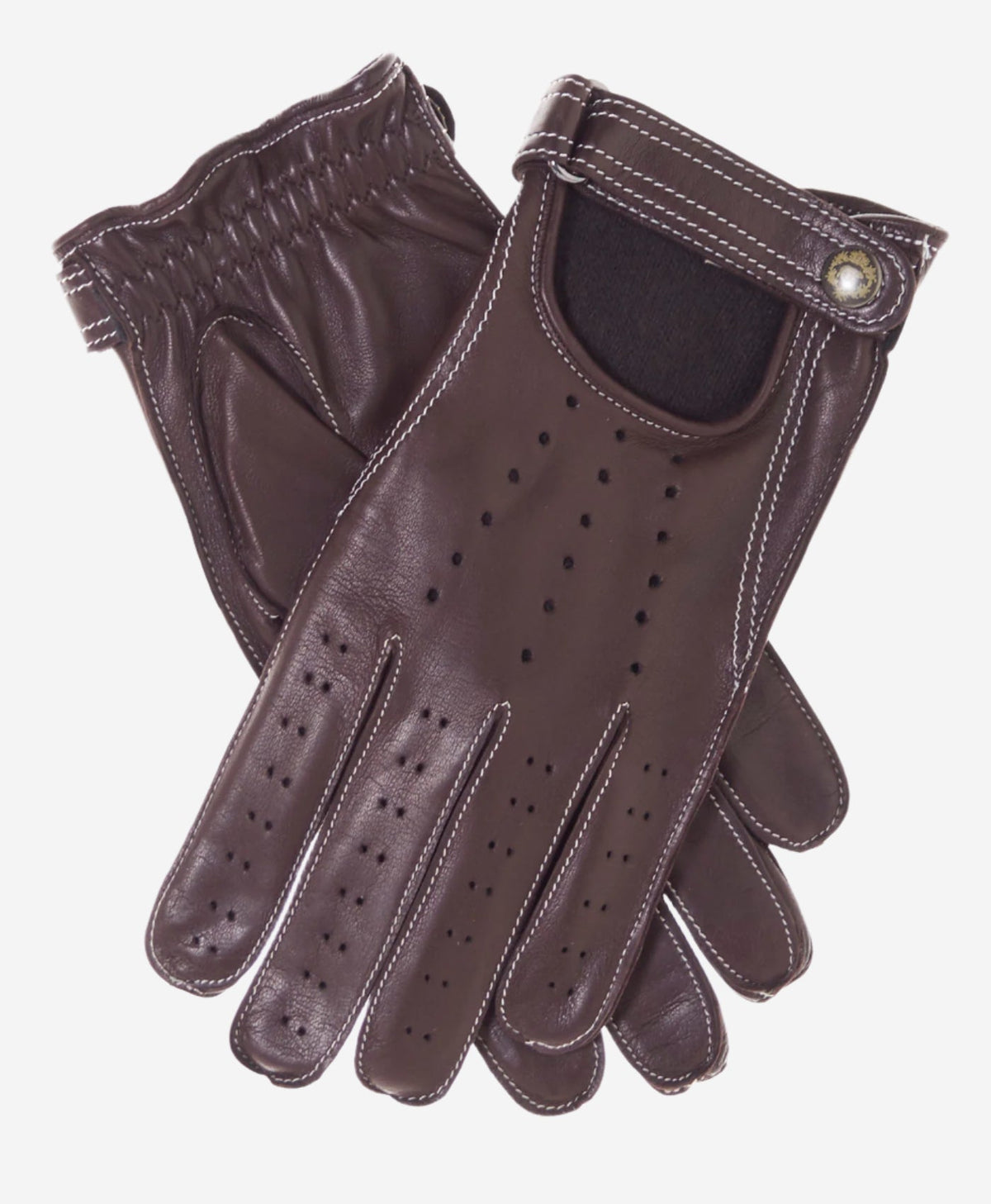 CD3528 (brown) -Men’s Italian leather driving gloves with cashmere lining - Glamourous Grace