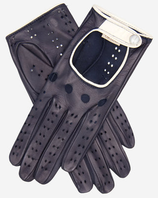 CD4134 (navy) - Women's Italian lambskin driving gloves - Glamourous Grace
