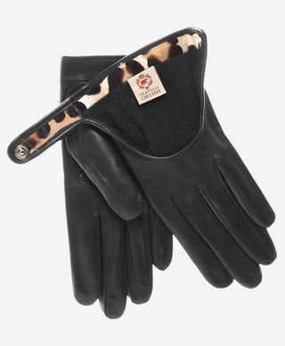 CD4136 (black) - Women’s Italian winter leather driving gloves with cashmere lining - Glamourous Grace