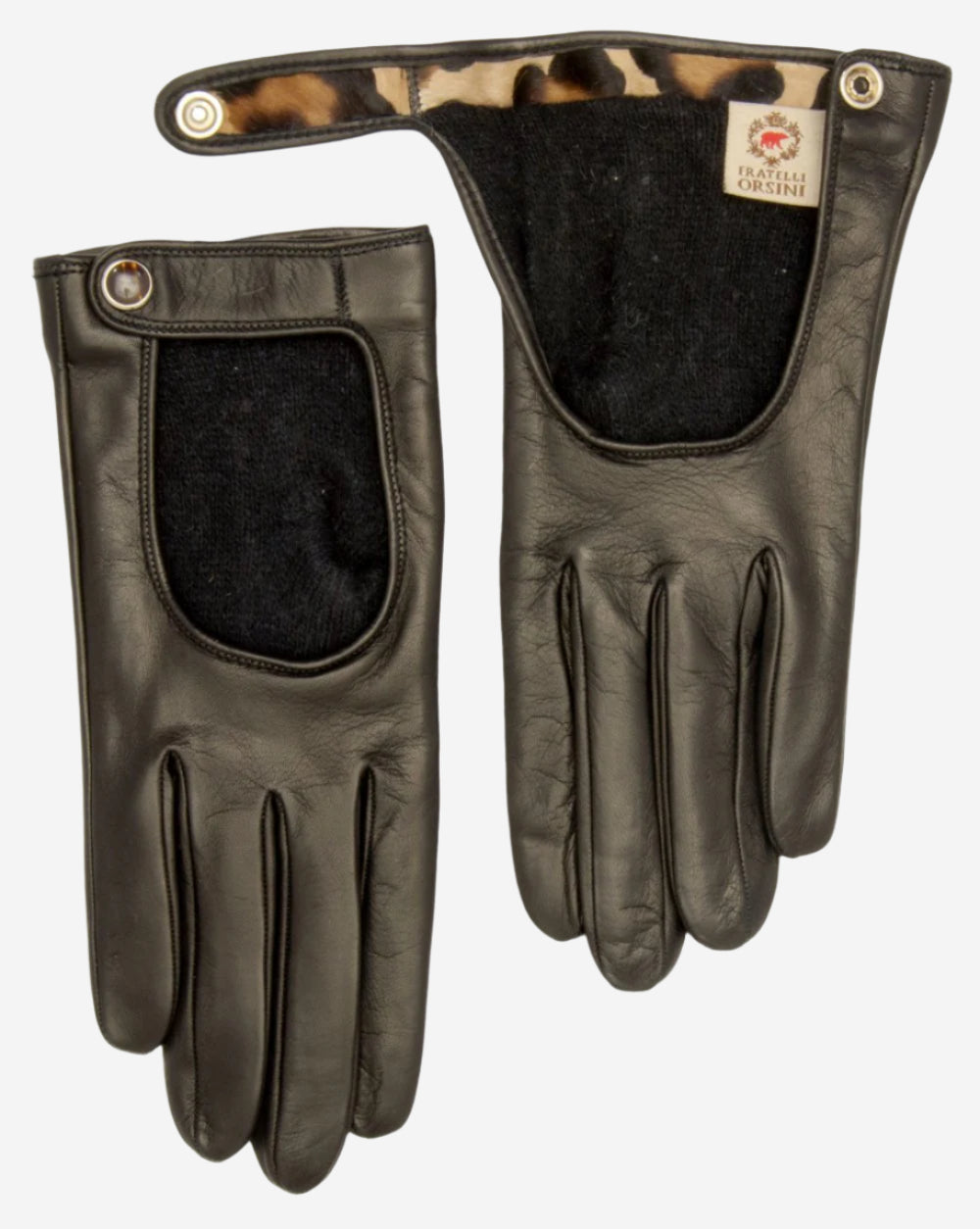 CD4136 (black) - Women’s Italian winter leather driving gloves with cashmere lining - Glamourous Grace