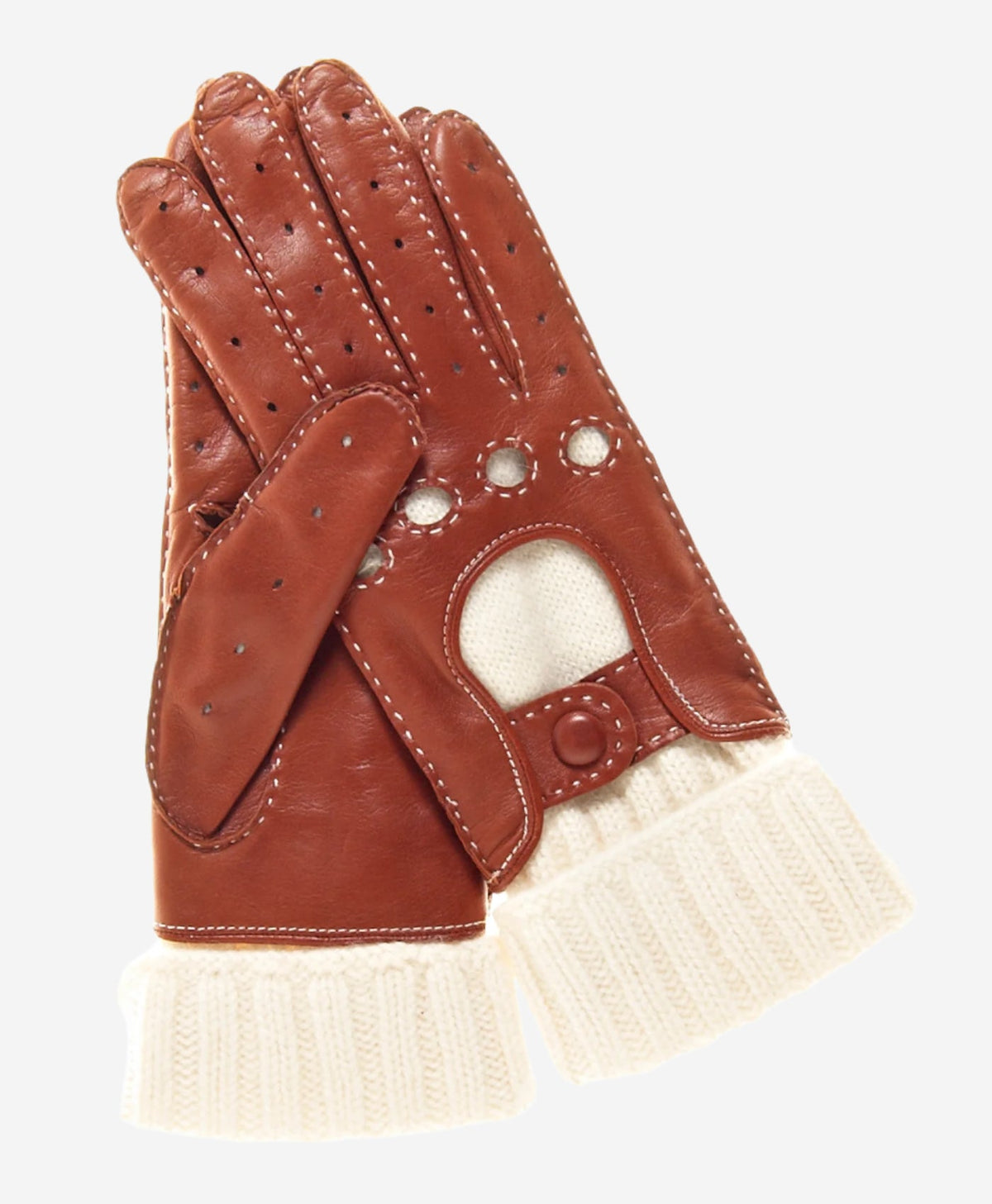 CD4141 (brown) - Women’s Italian winter leather driving gloves with cashmere lining - Glamourous Grace