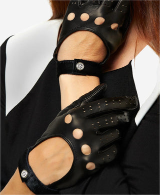 CD4201 (black) - Women’s elegant Italian lambskin driving gloves - Glamourous Grace