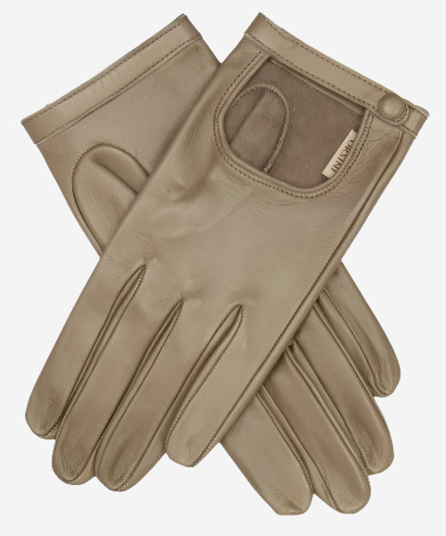 CD4244 (taupe) - Women’s classico Italian lambskin driving gloves - Glamourous Grace