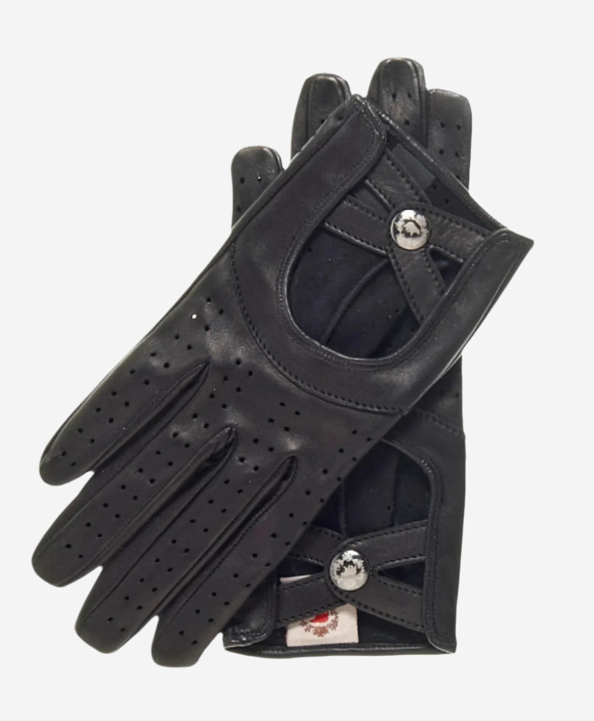 CD4378 (black) - Women's Sporty Italian Leather Driving Gloves - Glamourous Grace