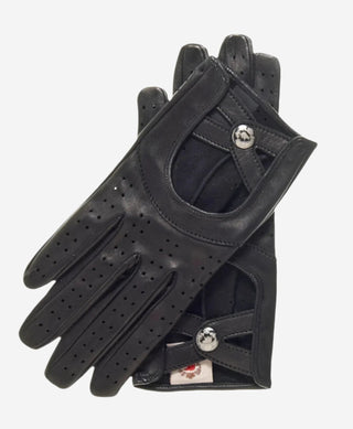 CD4378 (black) - Women's Sporty Italian Leather Driving Gloves - Glamourous Grace