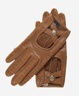 CD4378 (saddle) - Women's sporty Italian leather driving gloves - Glamourous Grace