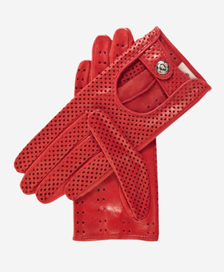 CD4466 (red) - Women’s Italian ventilated leather driving gloves - Glamourous Grace