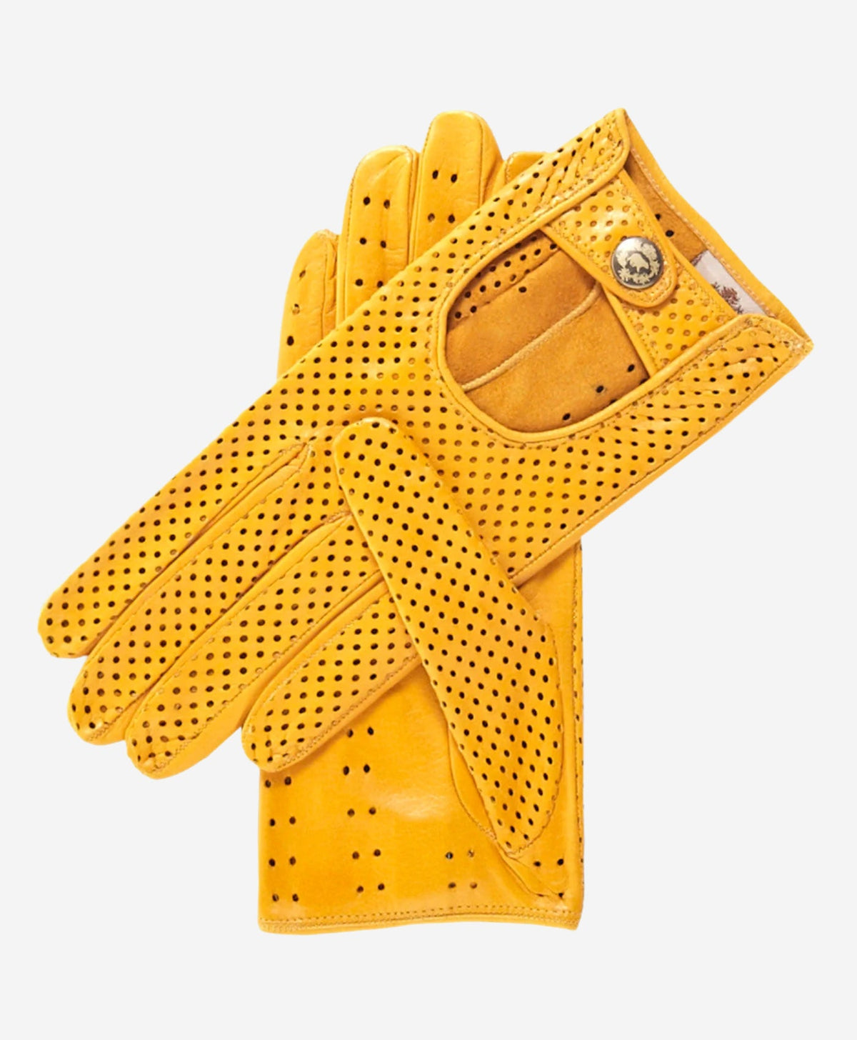 CD4466 (yellow) - Women’s Italian ventilated leather driving gloves - Glamourous Grace