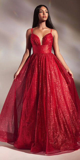 Cinderella Divine CD996 Floor Length A-line Glitter Ball Gown