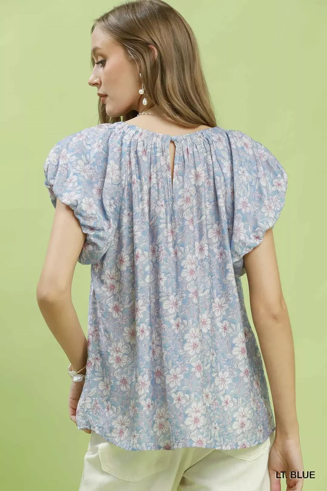 Umgee Floral Puff Sleeve Blouse - Glamourous Grace