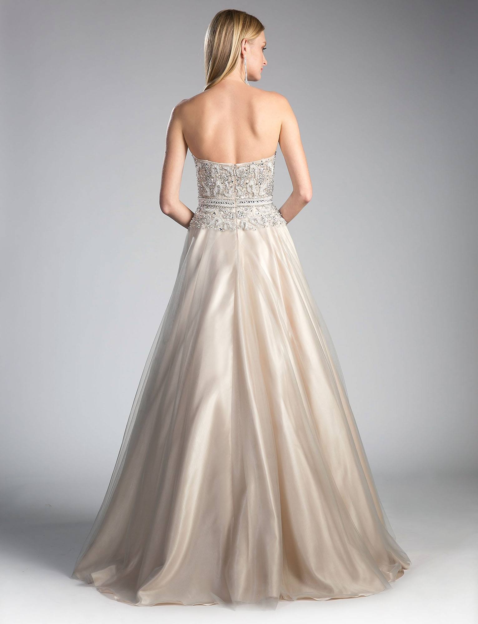 Cinderella Divine CE0004 Bead Embellished Gown Strapless - Glamourous Grace