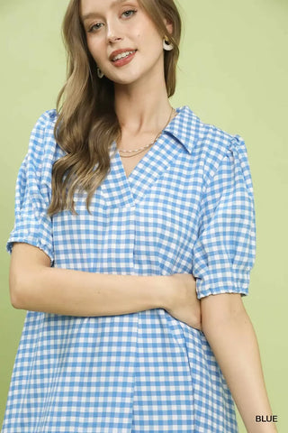 Umgee Gingham Midi Dress with Side Pockets - Glamourous Grace