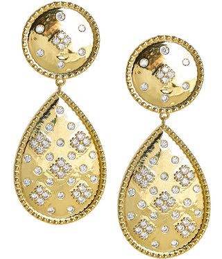 Celeste Earring - Gold and Rhinestone - 18k Gold Plated - Glamourous Grace