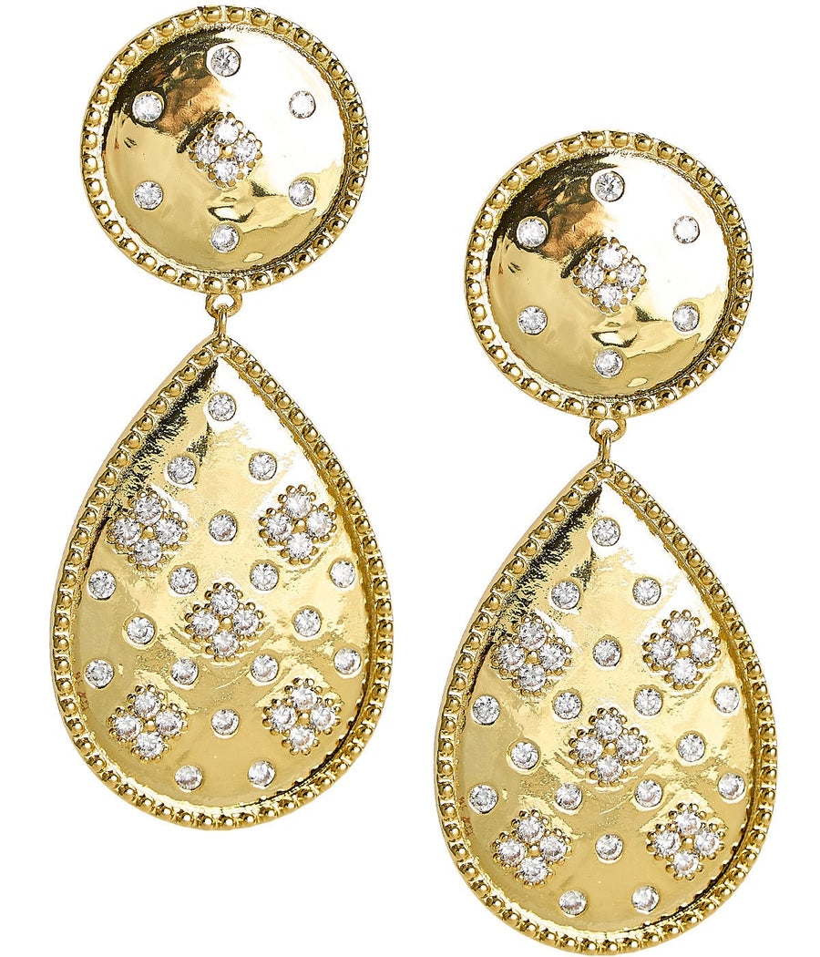 Celeste Earring - Gold and Rhinestone - 18k Gold Plated - Glamourous Grace