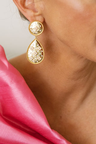 Celeste Earring - Gold and Rhinestone - 18k Gold Plated - Glamourous Grace