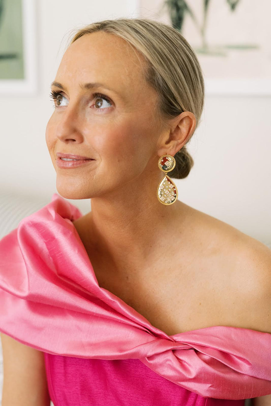 Celeste Earring - Gold and Rhinestone - 18k Gold Plated - Glamourous Grace