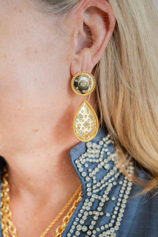 Celeste Earring - Gold and Rhinestone - 18k Gold Plated - Glamourous Grace