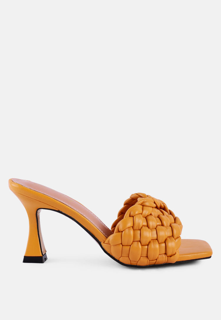 Celie Woven Strap Mid Heel Sandals - Glamourous Grace