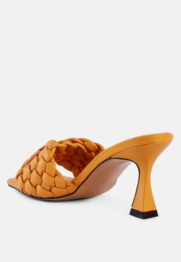 Celie Woven Strap Mid Heel Sandals - Glamourous Grace
