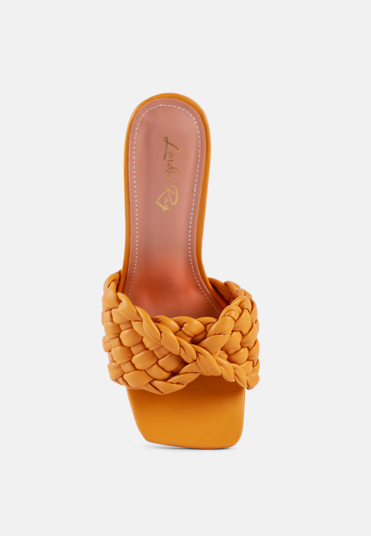 Celie Woven Strap Mid Heel Sandals - Glamourous Grace