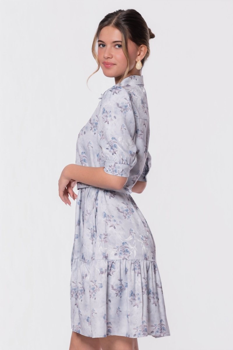 Celine Dress 37" (Light Blue Flower)