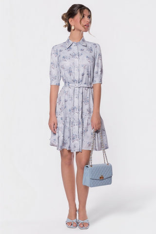 Celine Dress 37" (Light Blue Flower)