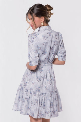Celine Dress 37" (Light Blue Flower)