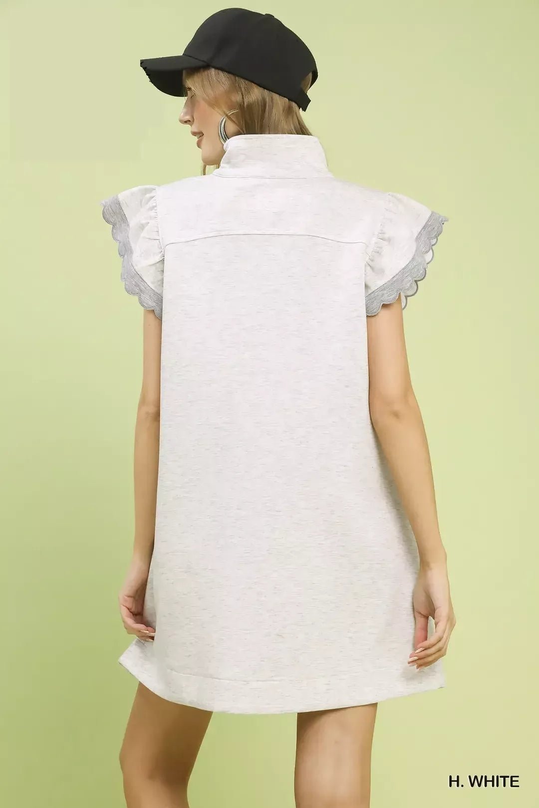 Umgee Zip-Neck Flutter Sleeve Dress - Glamourous Grace