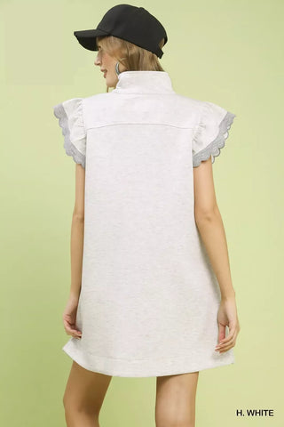 Umgee Zip-Neck Flutter Sleeve Dress - Glamourous Grace