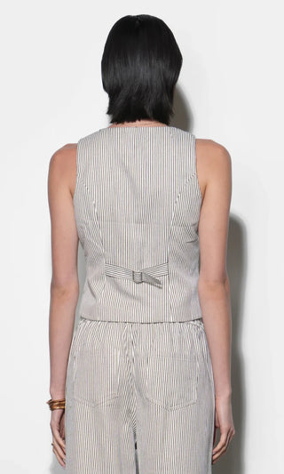 Alice Canvas Ivory & Black Stripe Vest