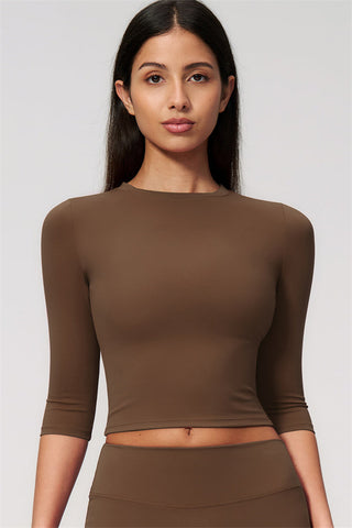 The Natalia Half-Sleeve Top Capri Leggings 2-Piece Set