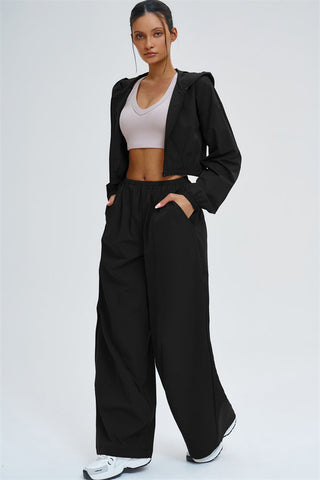 The Svelte UV protection Crop Hoodie Sweatpants 2-Piece Set