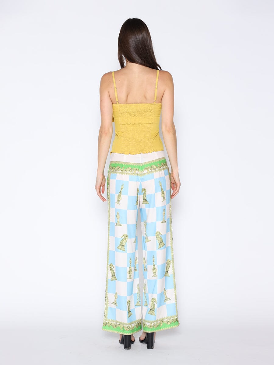 Checkmate Print Satin Pajama Pants - Glamourous Grace